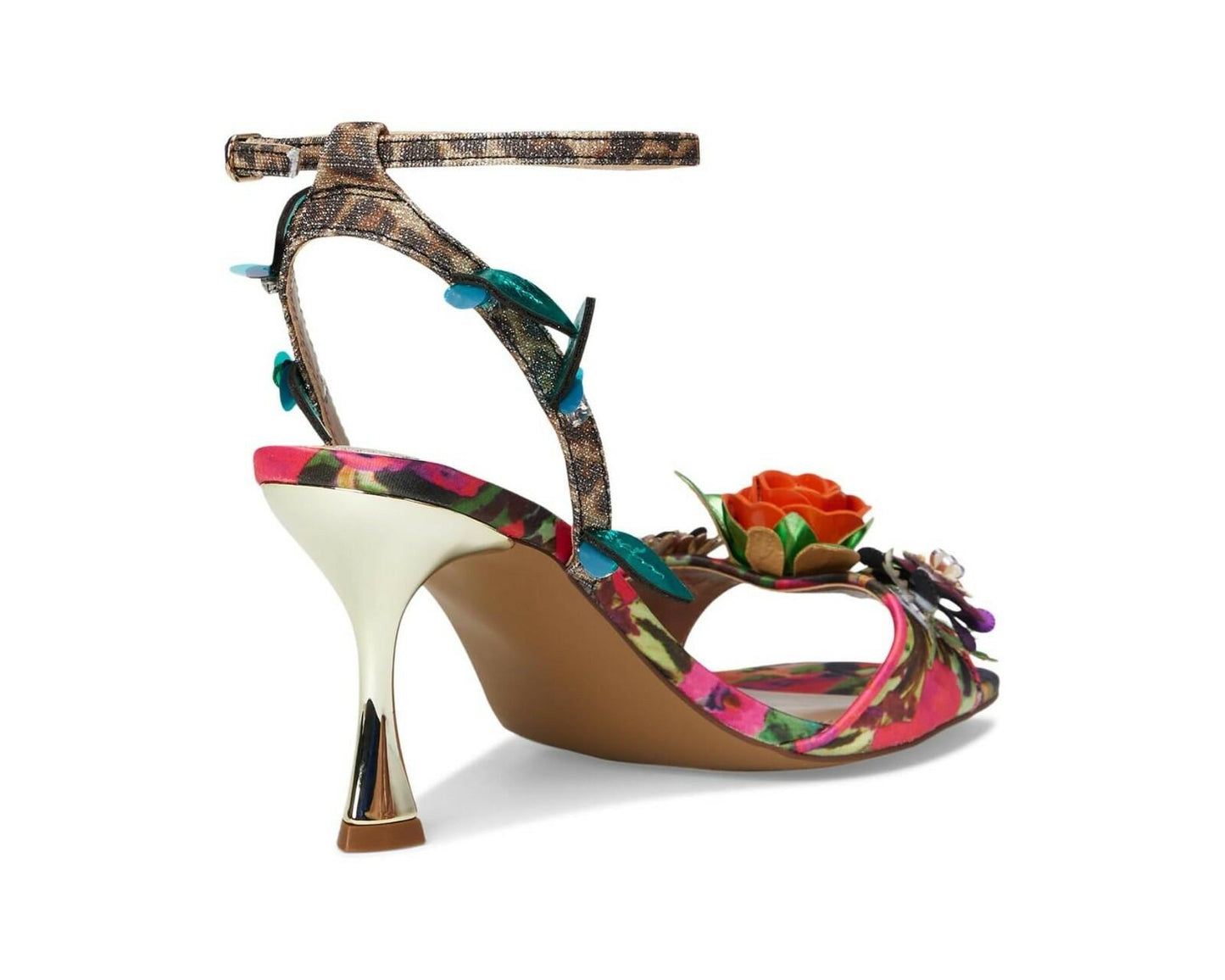 Blue by Betsey Johnson Womens Karra Floral Heels Square Toe 7.5 New $120