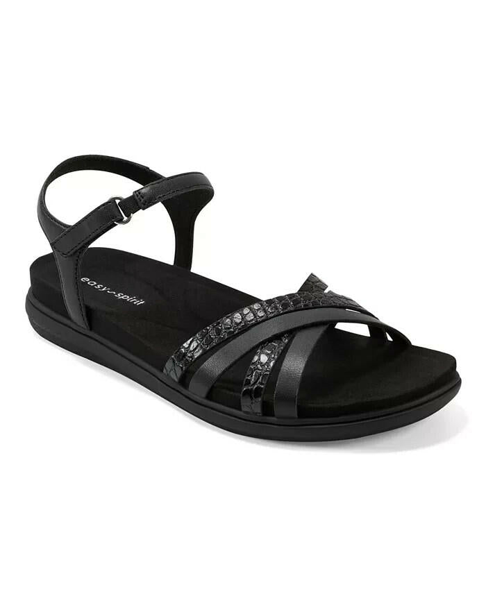 Easy Spirit Womens Dottle Ankle Strap Sandals Black 9 New $69