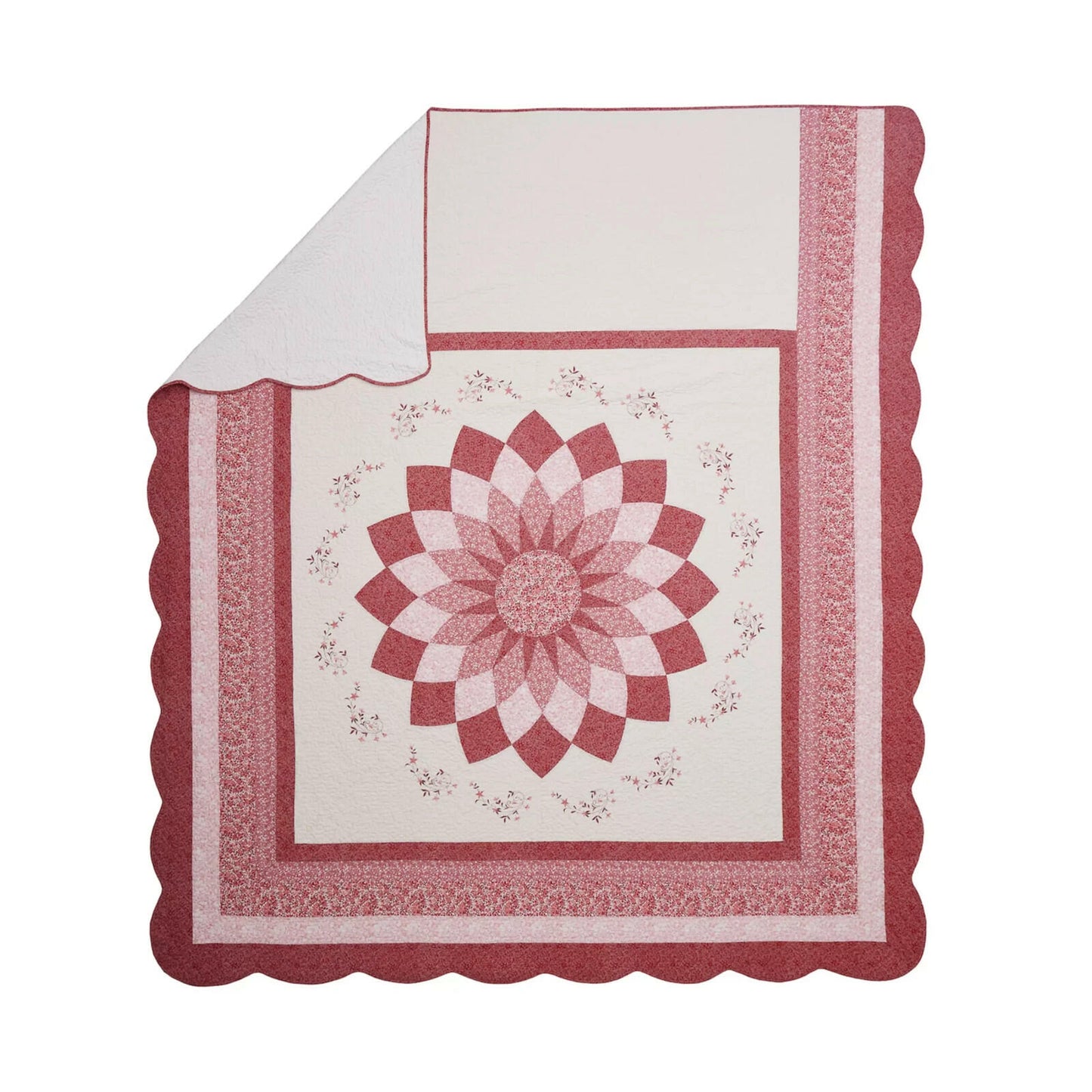 Modern Heirloom Charlotte Bedspread King Red Floral MSRP $260