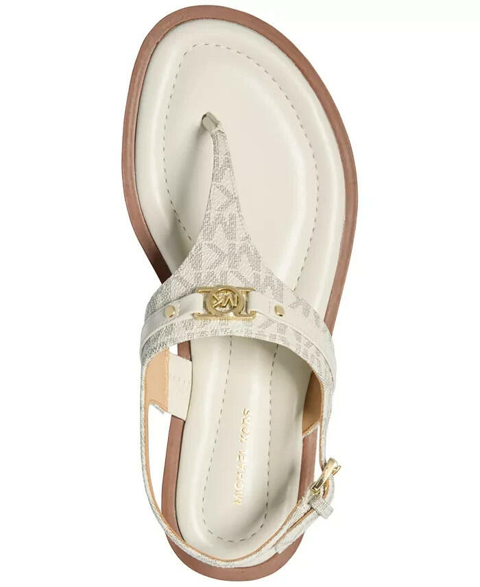 Michael Kors Womens Mandy Logo Slingback Thong Sandals Cream 9 New $85