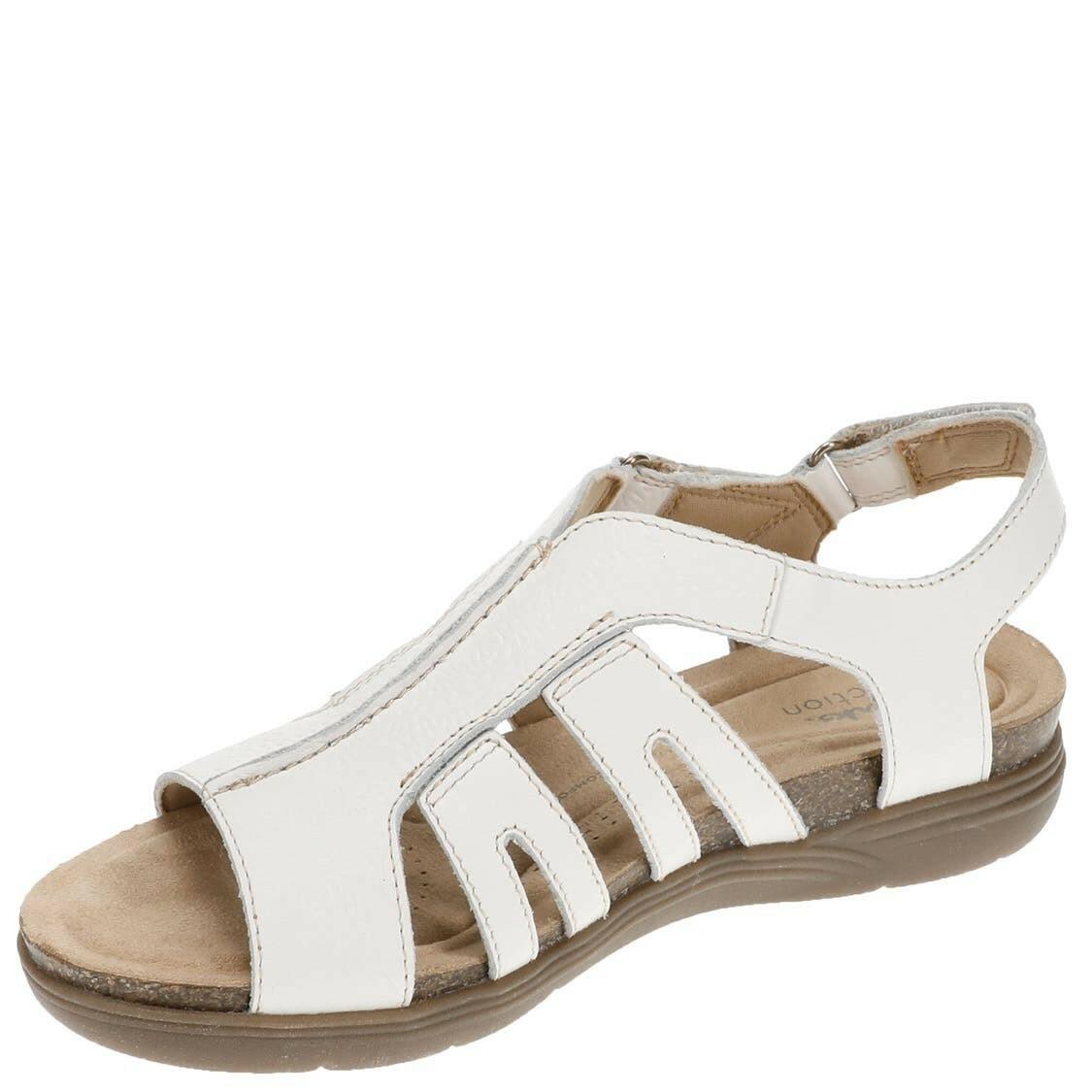 Clarks Womens April Belle Strappy Slingback Sandals White Leather 8 MSRP $94