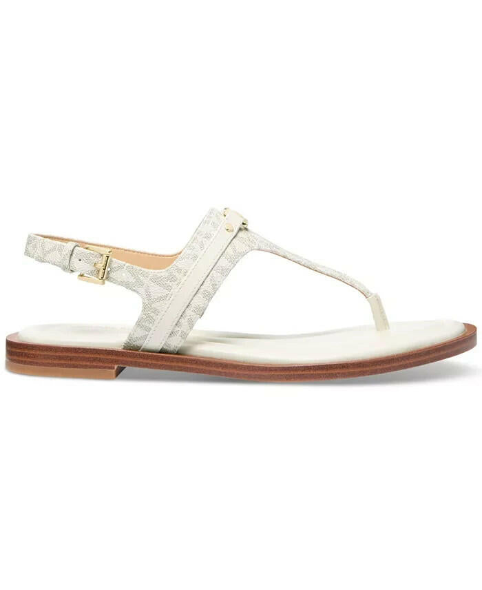 Michael Kors Womens Mandy Logo Slingback Thong Sandals Cream 9 New $85