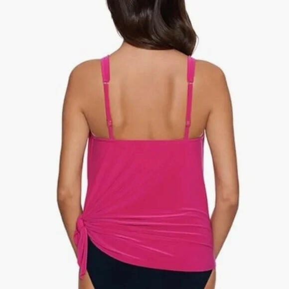 Magicsuit Womens Winnie Scoop Neck Asym Tankini Top Size 14 Ruby Red $128