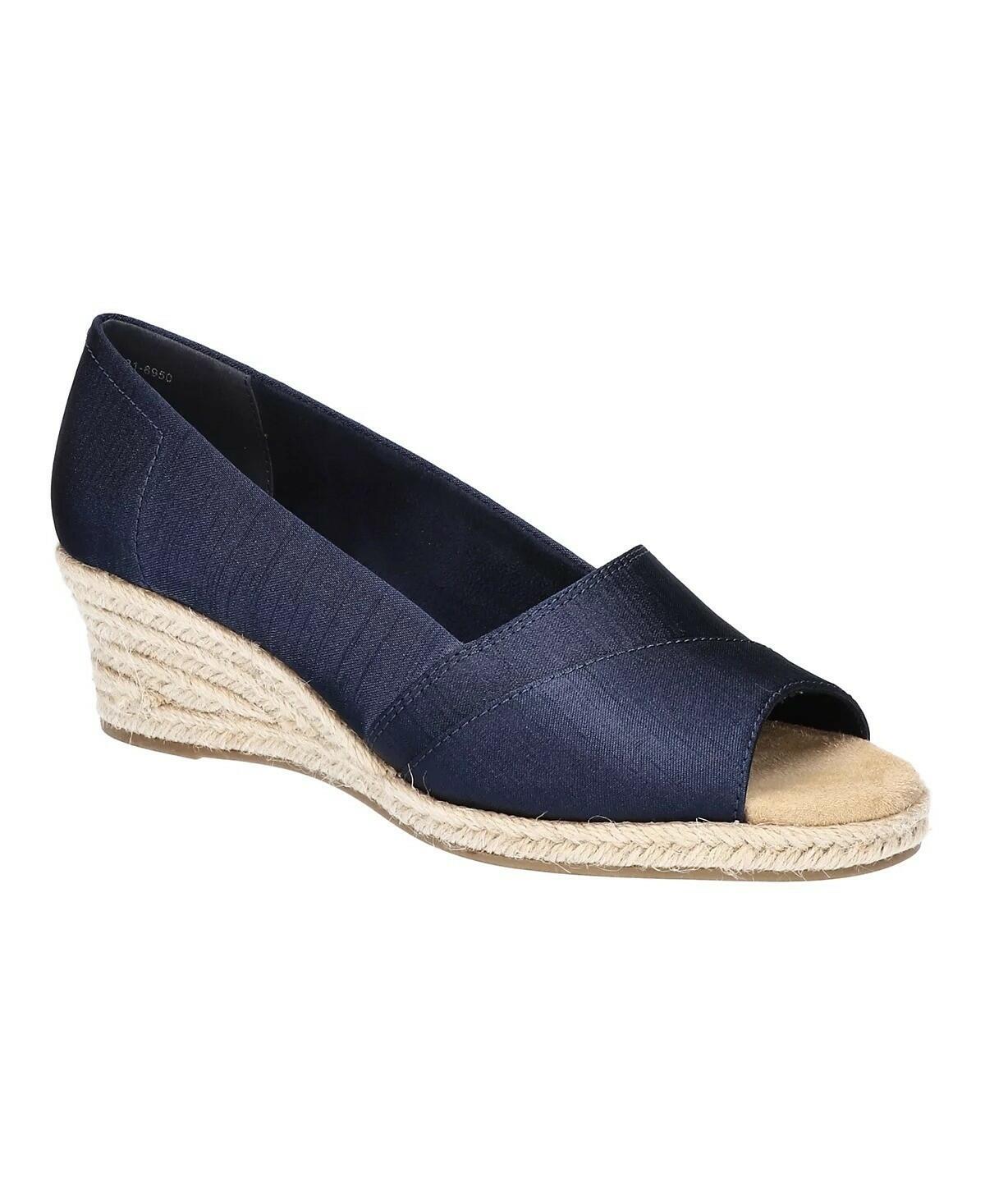 Easy Street Jasper Espadrille Sandals Women’s Comfort Wedge Shoes Navy 7 N