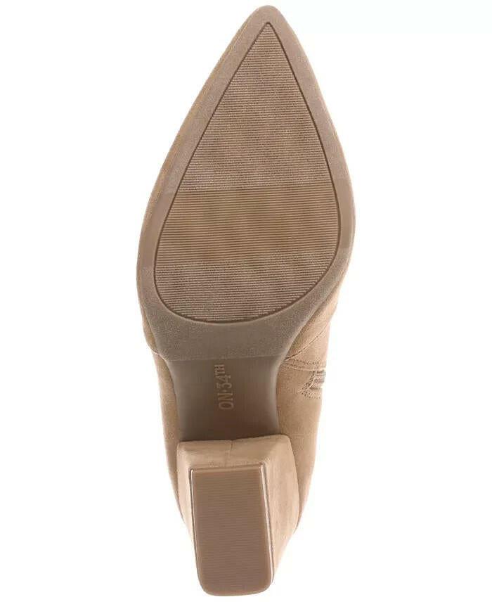 On 34th Lydiaa Pointed Toe Block Heel Booties Camel Color 10 Zip Up $98
