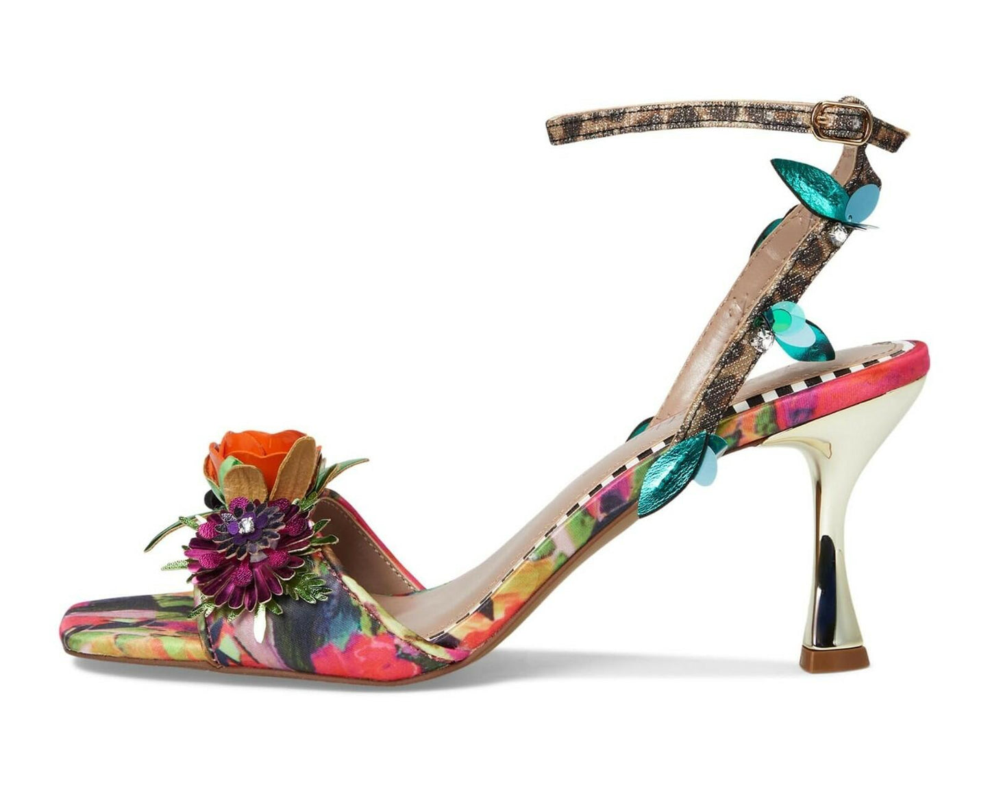 Blue by Betsey Johnson Womens Karra Floral Heels Square Toe 7.5 New $120