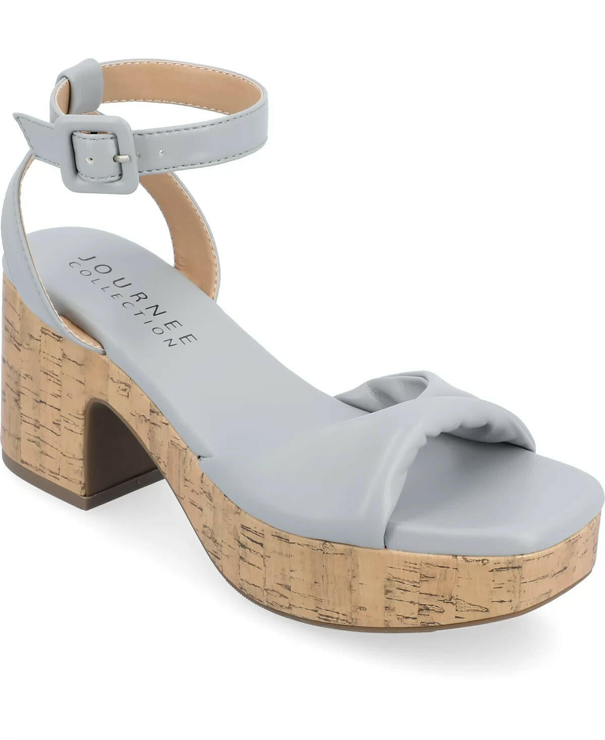 Journee Collection Womens Eianna Platform Sandals Blue 9.5 Block Heel MSRP $60