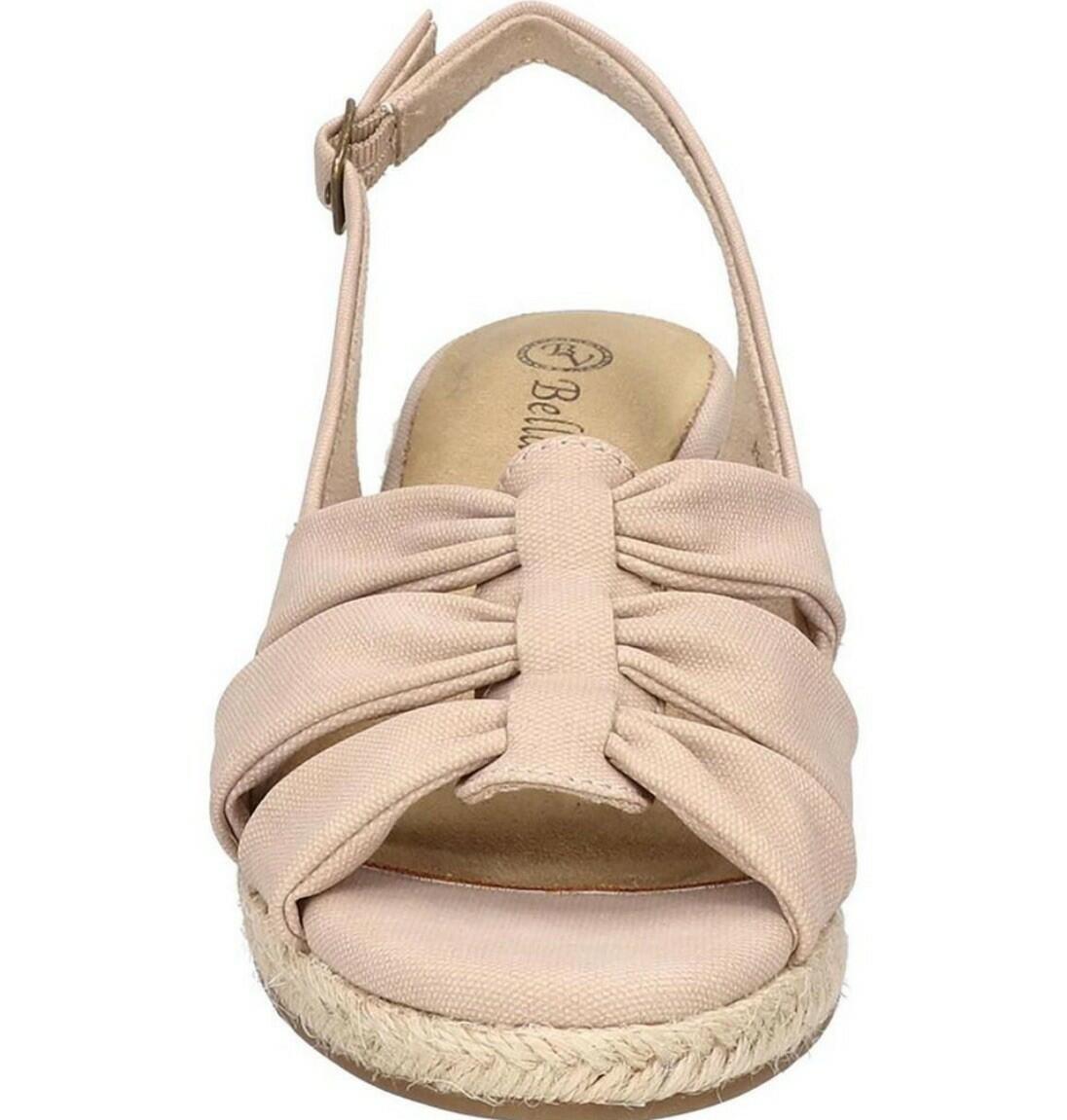 Bella Vita Women Cheerful Slingback Espadrille Wedge Sandals US 7 Natural $90