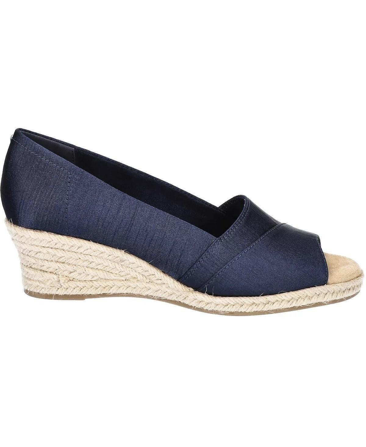 Easy Street Jasper Espadrille Sandals Women’s Comfort Wedge Shoes Navy 7 N