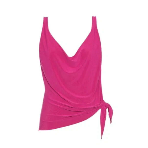 Magicsuit Womens Winnie Scoop Neck Asym Tankini Top Size 14 Ruby Red $128