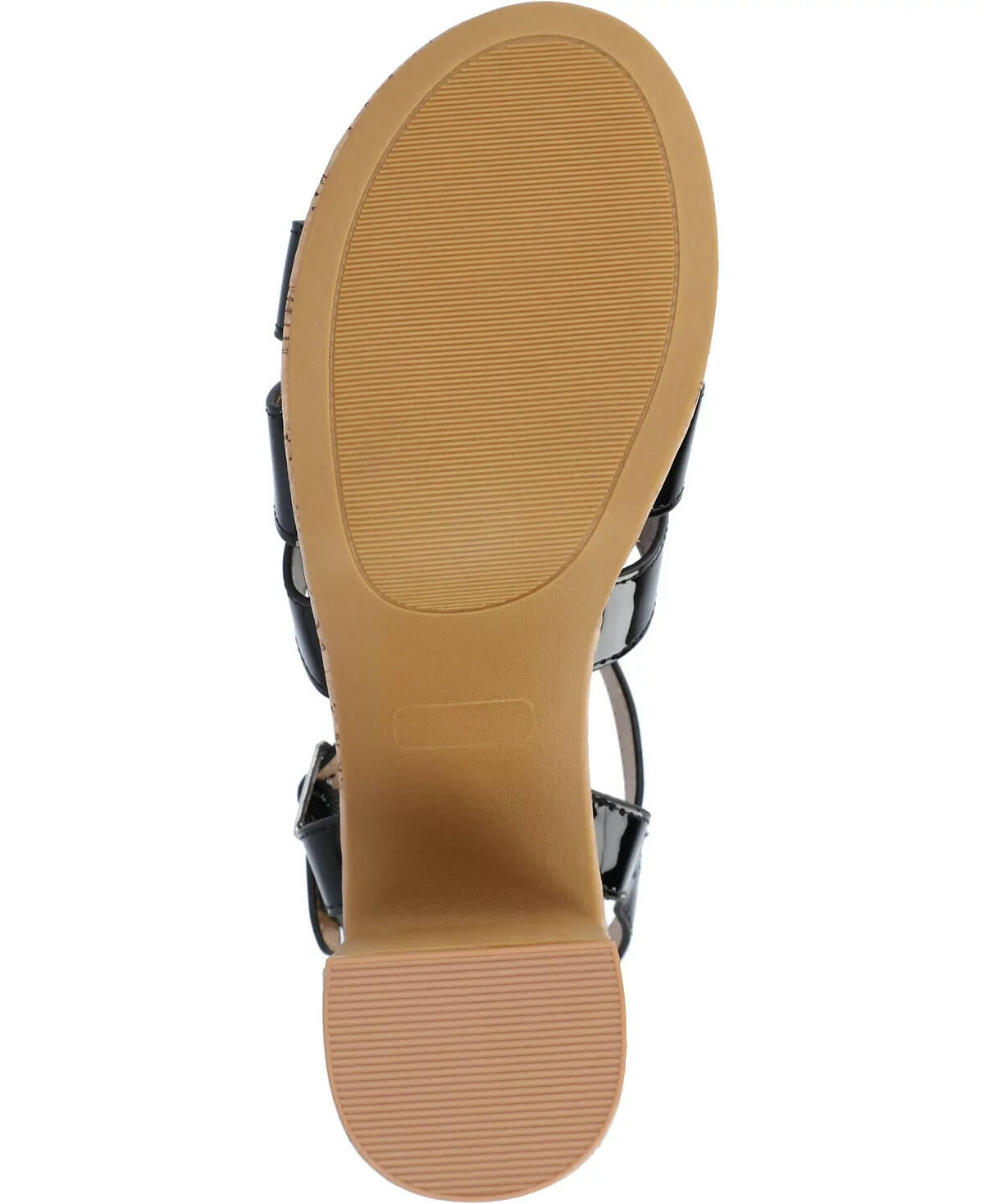 Journee Collection Womens Jania Platform Sandals Black 7 Block Heel MSRP $59