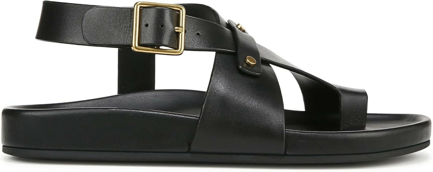 Franco Sarto Womens Blair Toe Loop Sandals Black Size 6 New $99