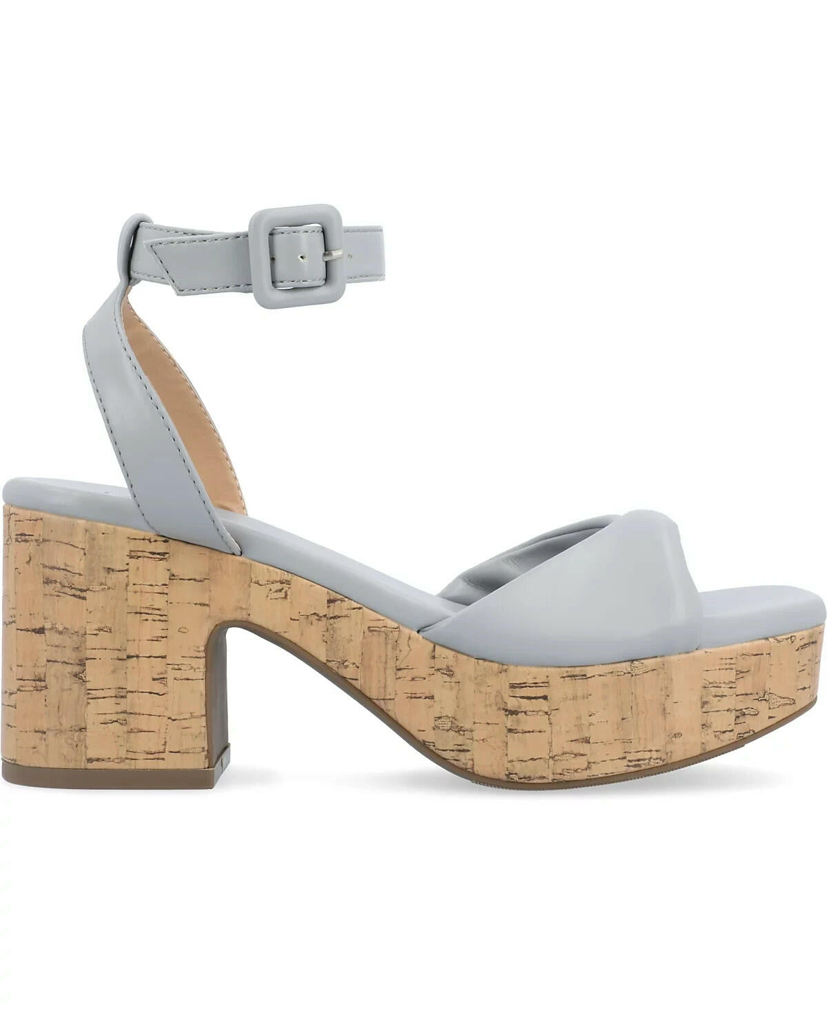 Journee Collection Womens Eianna Platform Sandals Blue 9.5 Block Heel MSRP $60