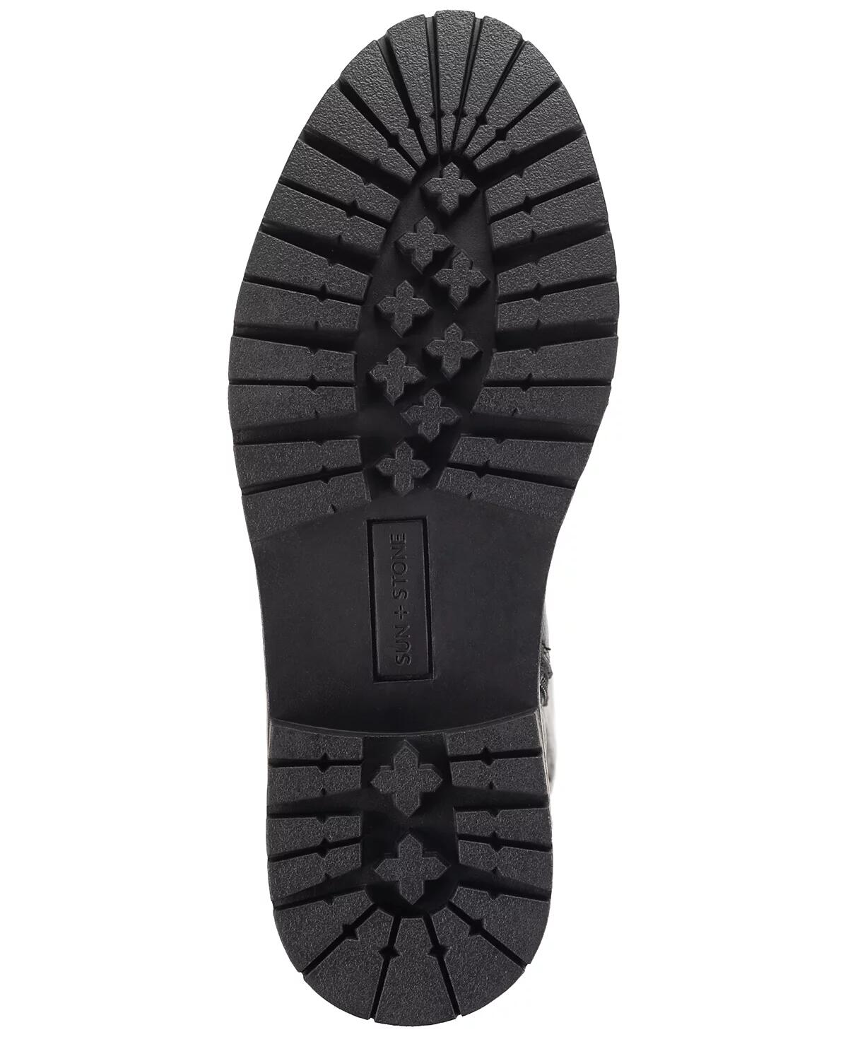 Sun + Stone Womens Omegaa Moto Boots Black Lug Sole Sz 5 MSRP $129
