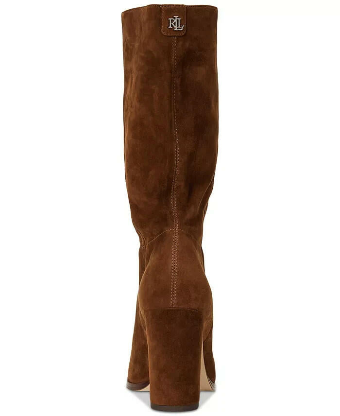 Lauren Ralph Lauren Artizan II Mid Shaft Suede Boots Brown Size 8 $225