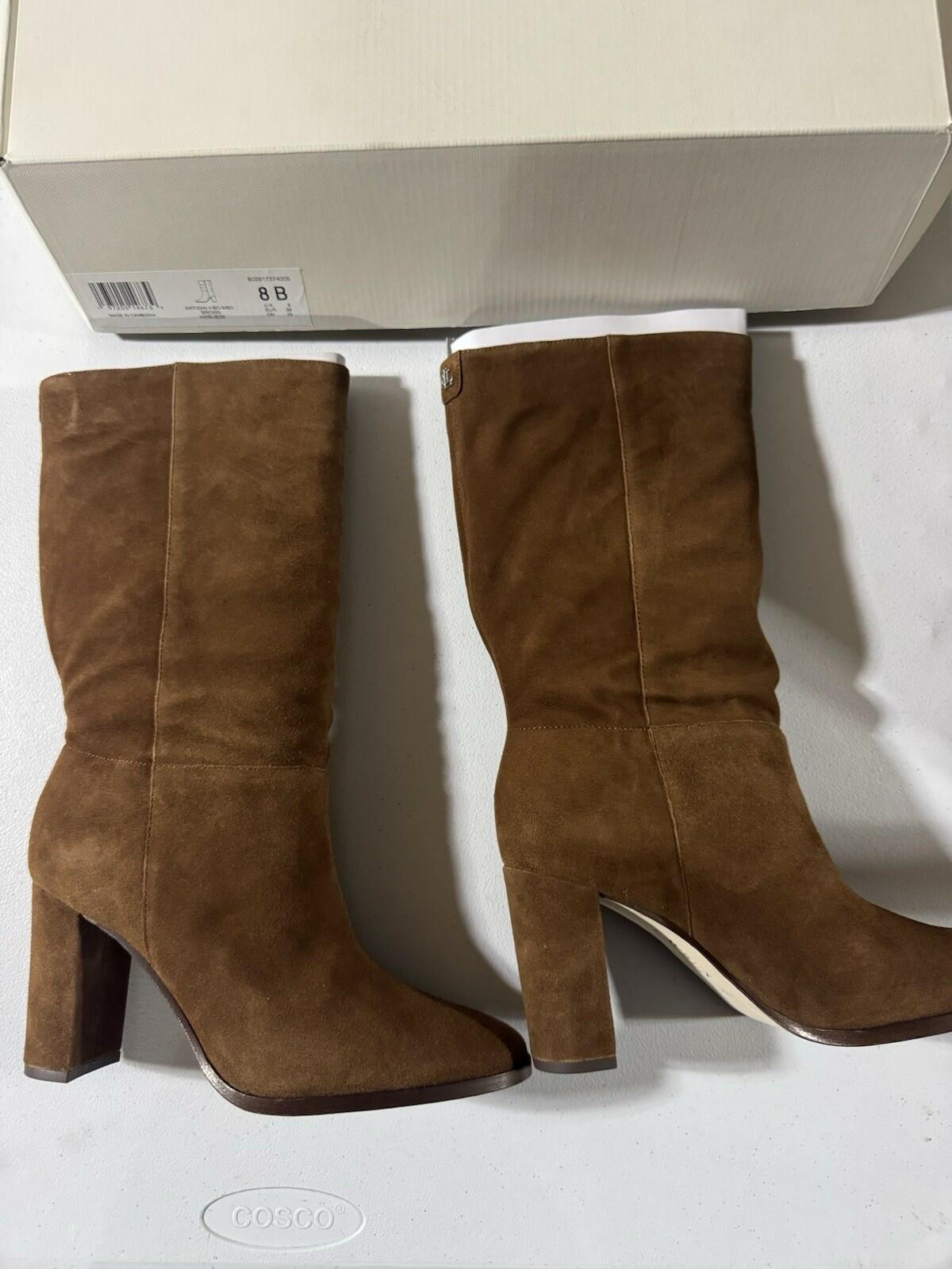 Lauren Ralph Lauren Artizan II Mid Shaft Suede Boots Brown Size 8 $225