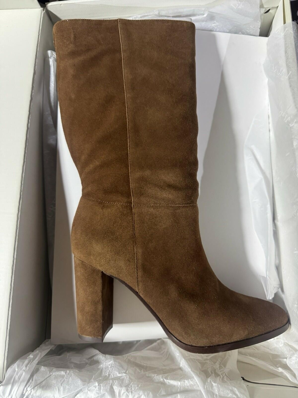 Lauren Ralph Lauren Artizan II Mid Shaft Suede Boots Brown Size 8 $225
