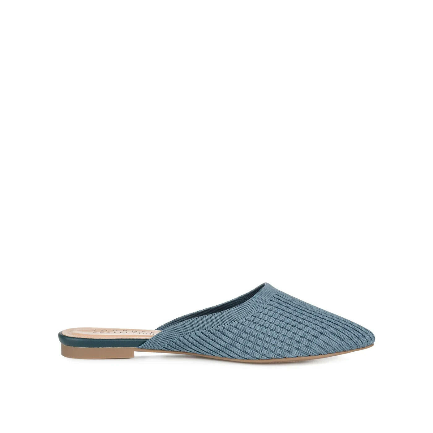 Journee Collection Women's Aniee Knit Fabric Mule Flats Blue 8 MSRP $79