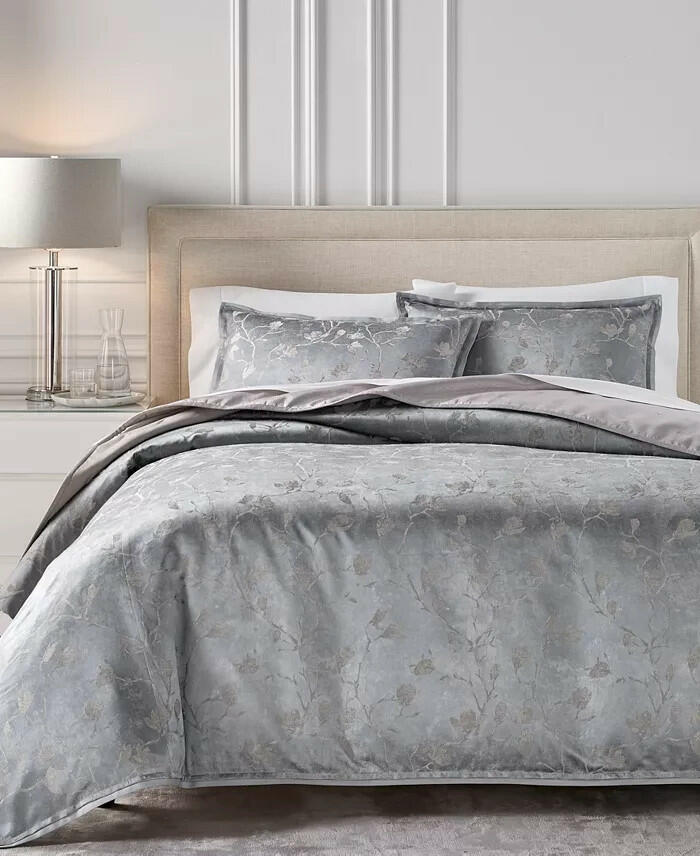 Hotel Collection Sakura Blossom Comforter Set King Slate Blue New $625