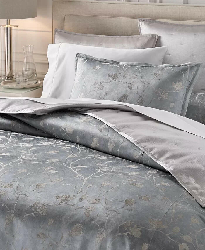 Hotel Collection Sakura Blossom Comforter Set King Slate Blue New $625