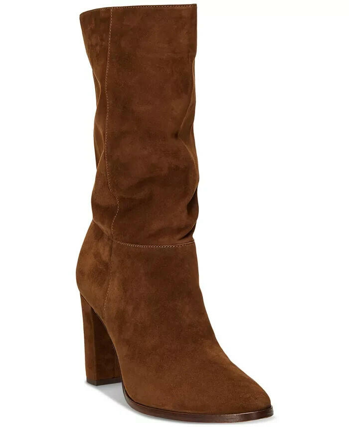 Lauren Ralph Lauren Artizan II Mid Shaft Suede Boots Brown Size 8 $225