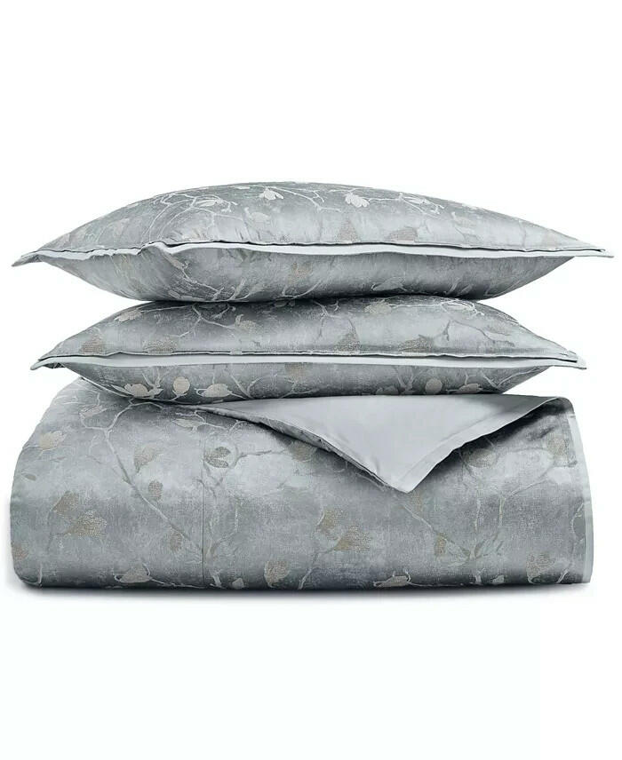 Hotel Collection Sakura Blossom Comforter Set King Slate Blue New $625