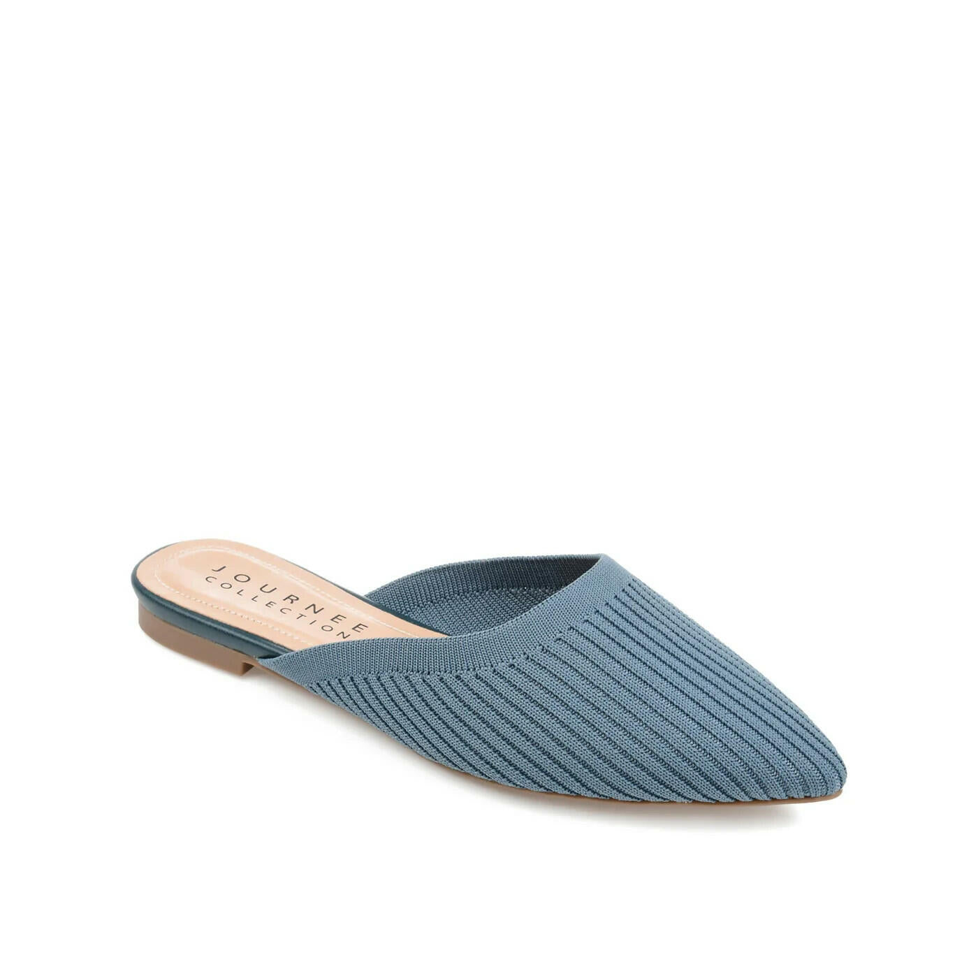 Journee Collection Women's Aniee Knit Fabric Mule Flats Blue 8 MSRP $79
