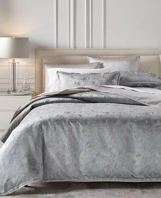 Hotel Collection Sakura Blossom Comforter Set King Slate Blue New $625