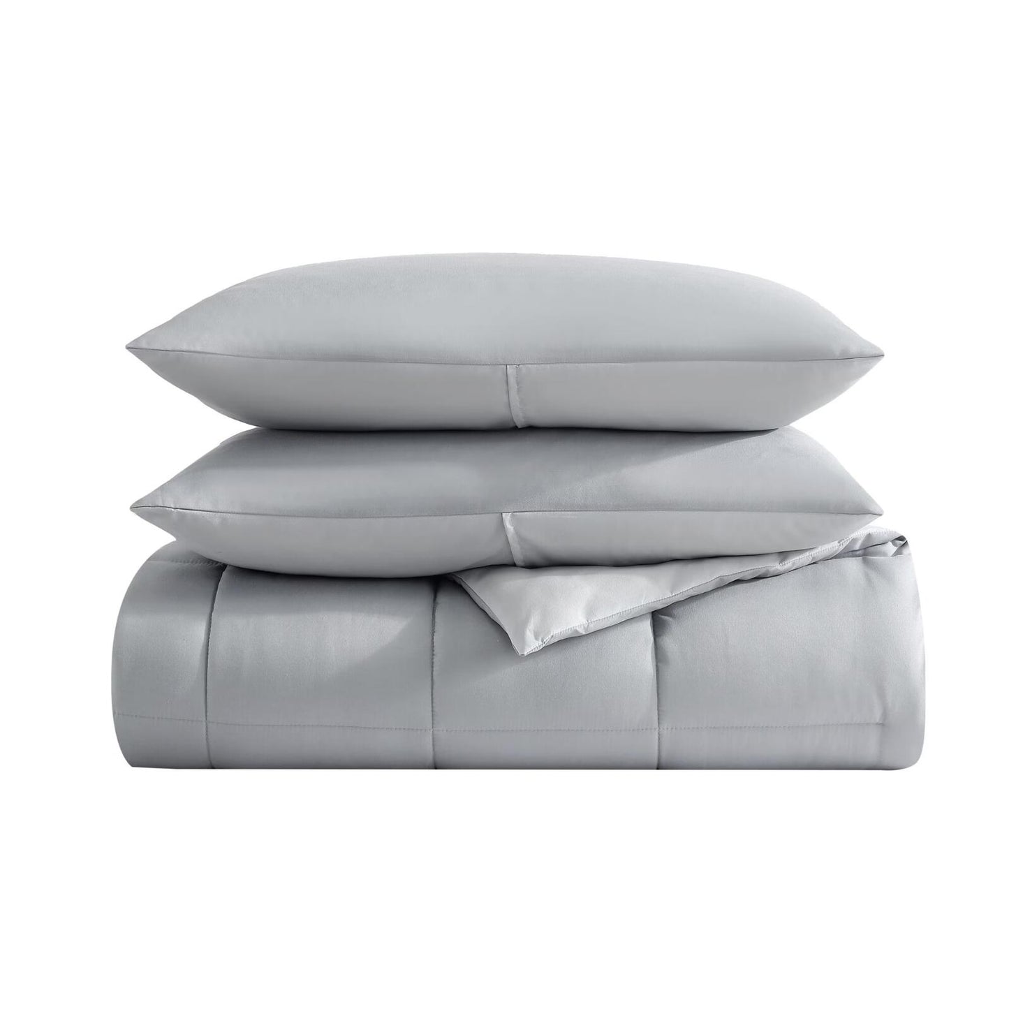 Longdale King Reversible Comforter and Sham Set White New MSRP $129