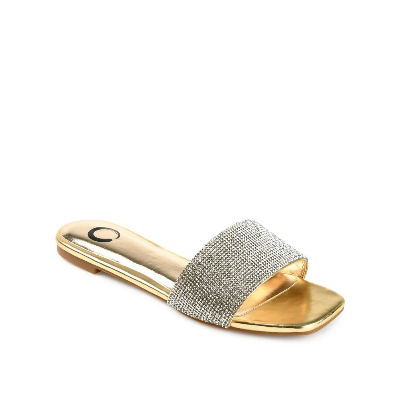 Journee Collection Grayce Slide Sandal Gold Glitter 9 New $79