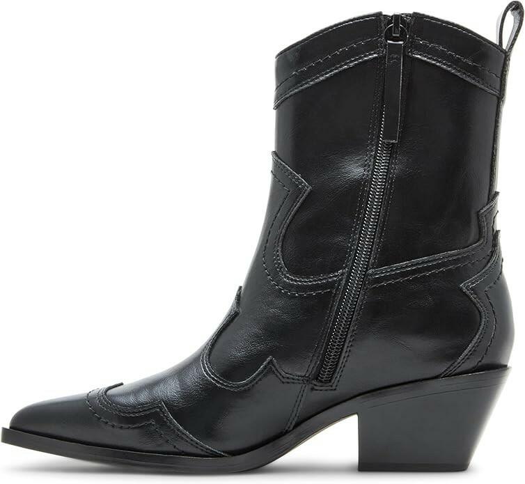 Madden Girl Swifty Ankle Boots Black Size 7.5 Block Heel MSRP $129