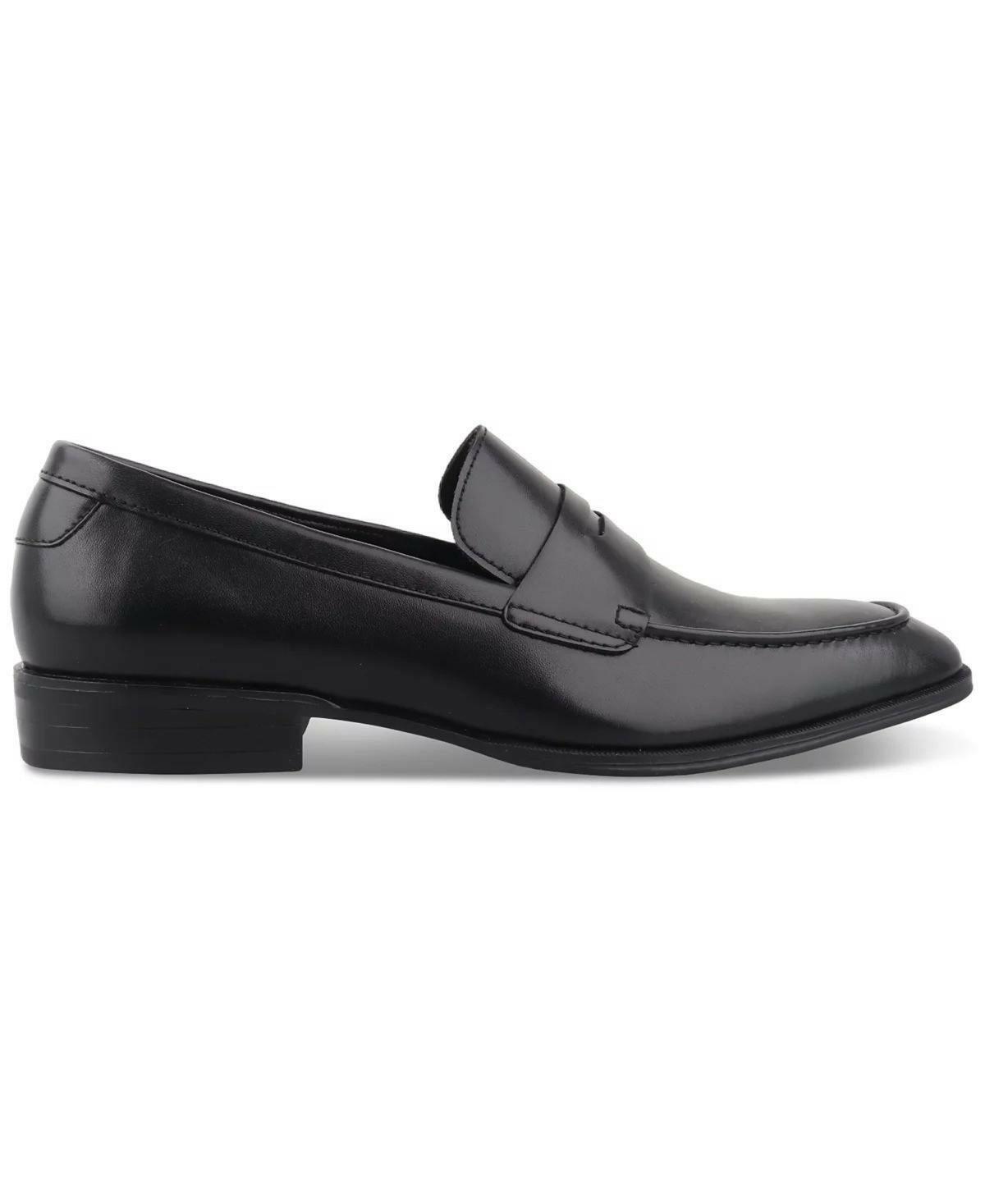Alfani Penny Loafers Mens Black Faux Leather Memory Foam Slip On Size 10