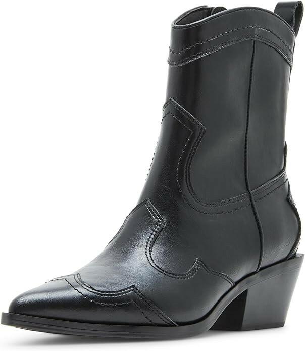 Madden Girl Swifty Ankle Boots Black Size 7.5 Block Heel MSRP $129