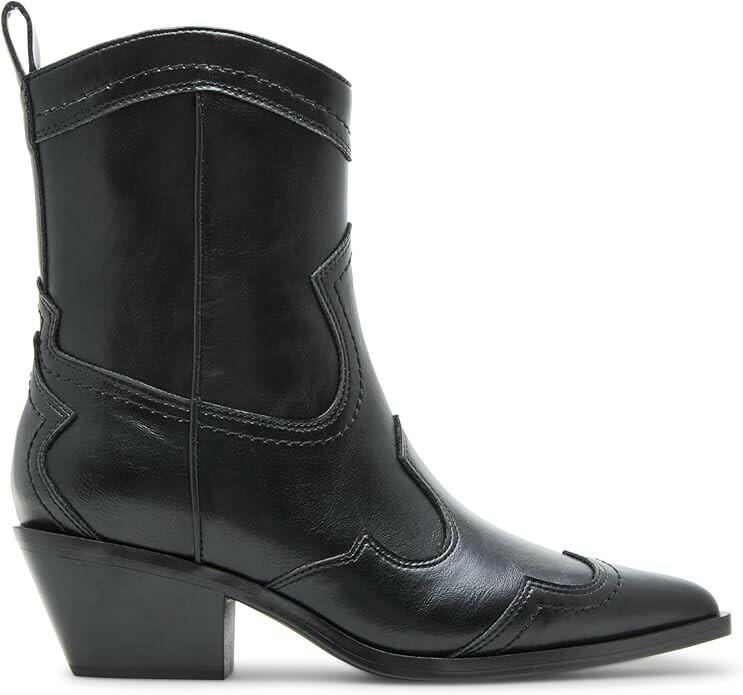 Madden Girl Swifty Ankle Boots Black Size 7.5 Block Heel MSRP $129