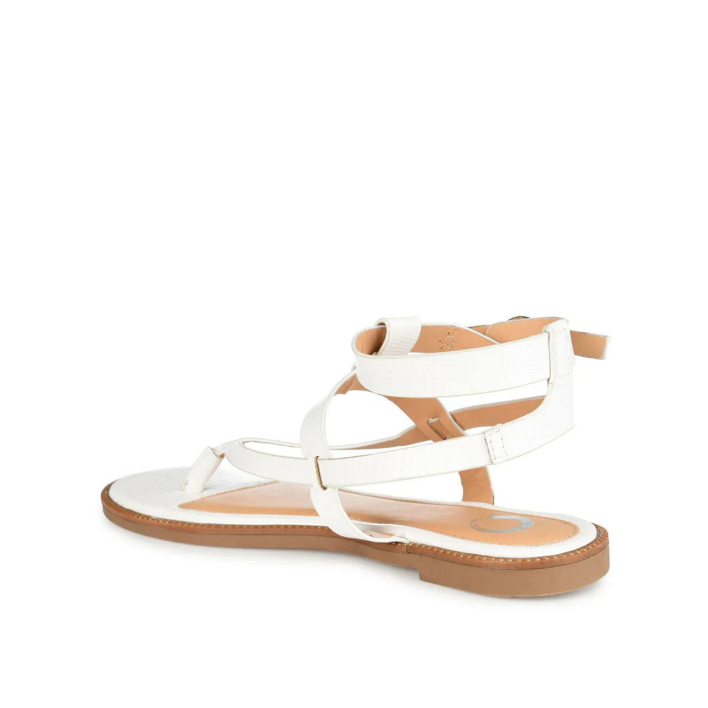 Journee Collection Women's Tangie Multi Strap Sandals White 7.5 MSRP $79