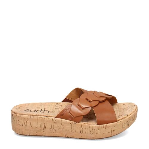 Earth Womens Scotti Criss Brown Leather 7.5 Sandals