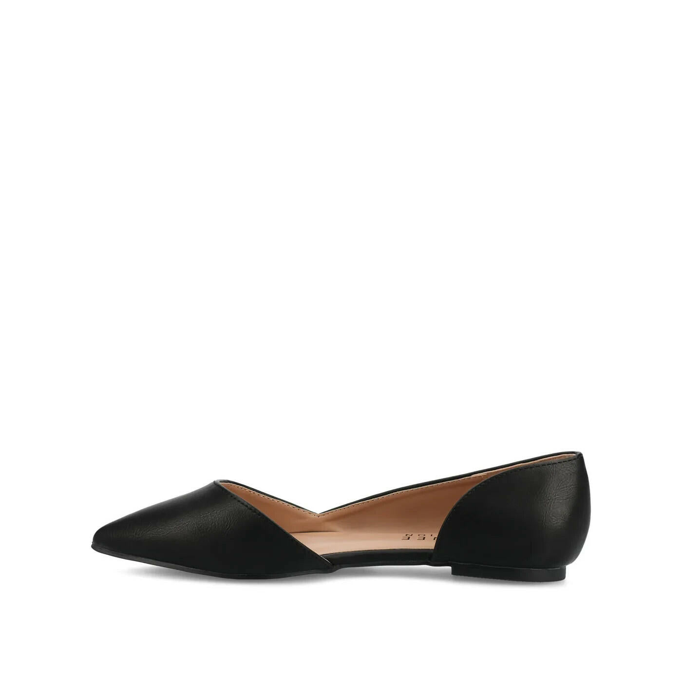 Journee Collection Cortni Dorsay Flat Black 7.5 Vegan Leather $100
