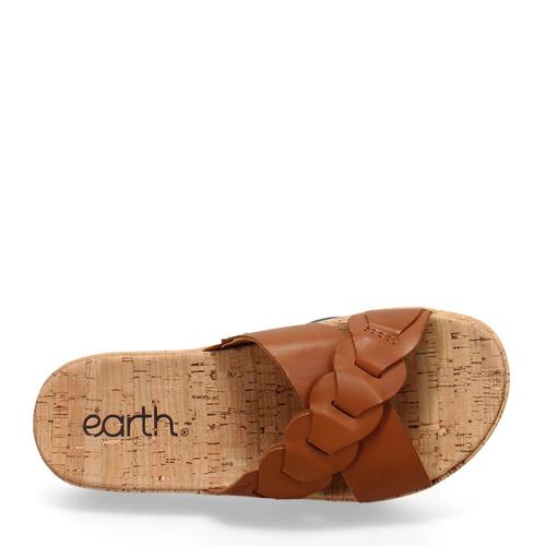 Earth Womens Scotti Criss Brown Leather 7.5 Sandals