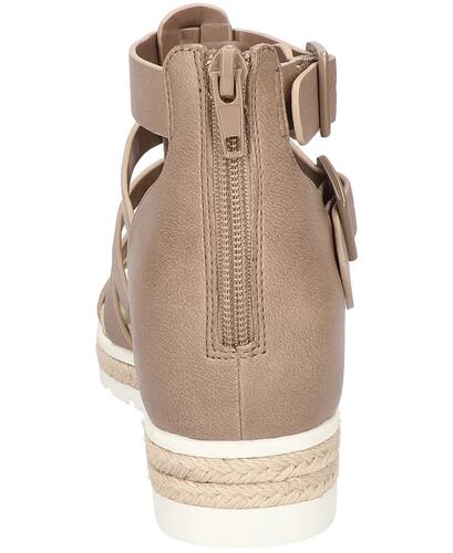 Easy Street Simone Gladiator Sandals – Women’s Taupe, Size 9, Comfort 1.5" Wedge
