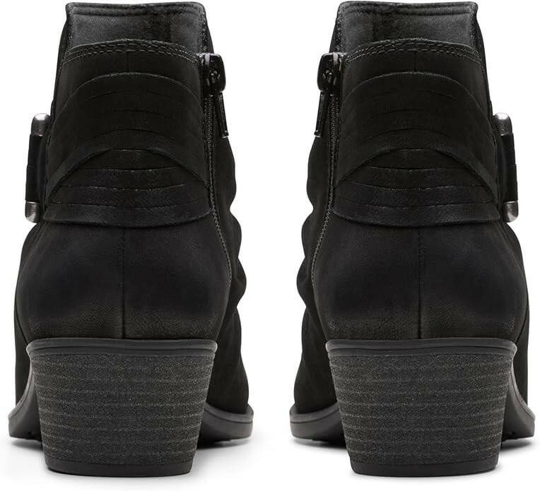Clarks Collection Charlten Rosa Ankle Boots 10W Black Nubuck MSRP $120