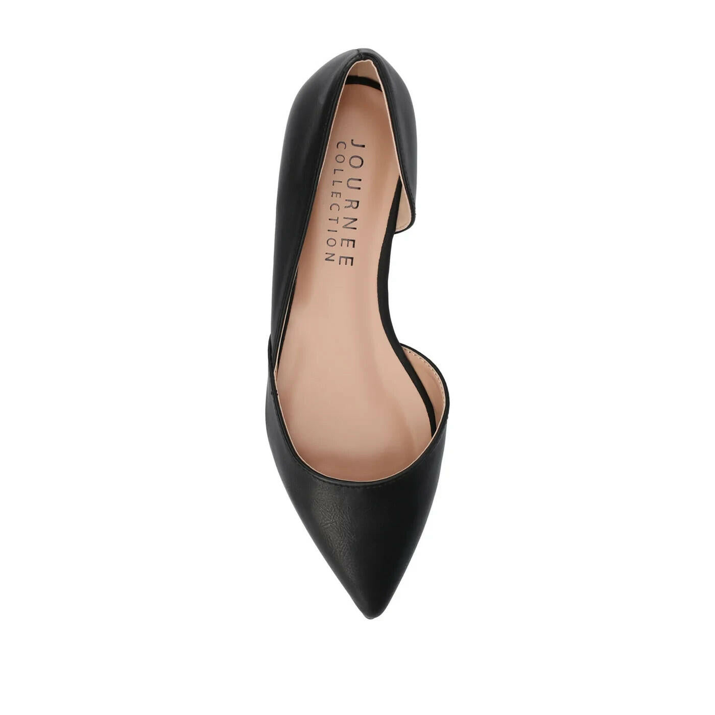 Journee Collection Cortni Dorsay Flat Black 7.5 Vegan Leather $100
