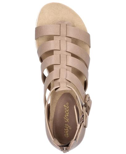 Easy Street Simone Gladiator Sandals – Women’s Taupe, Size 9, Comfort 1.5" Wedge