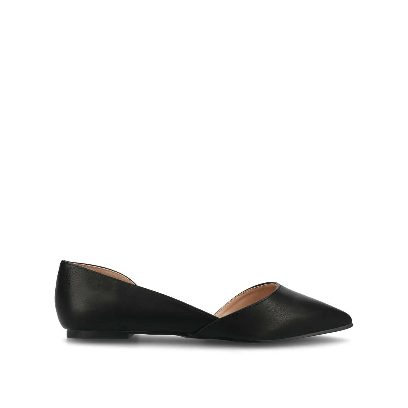Journee Collection Cortni Dorsay Flat Black 7.5 Vegan Leather $100