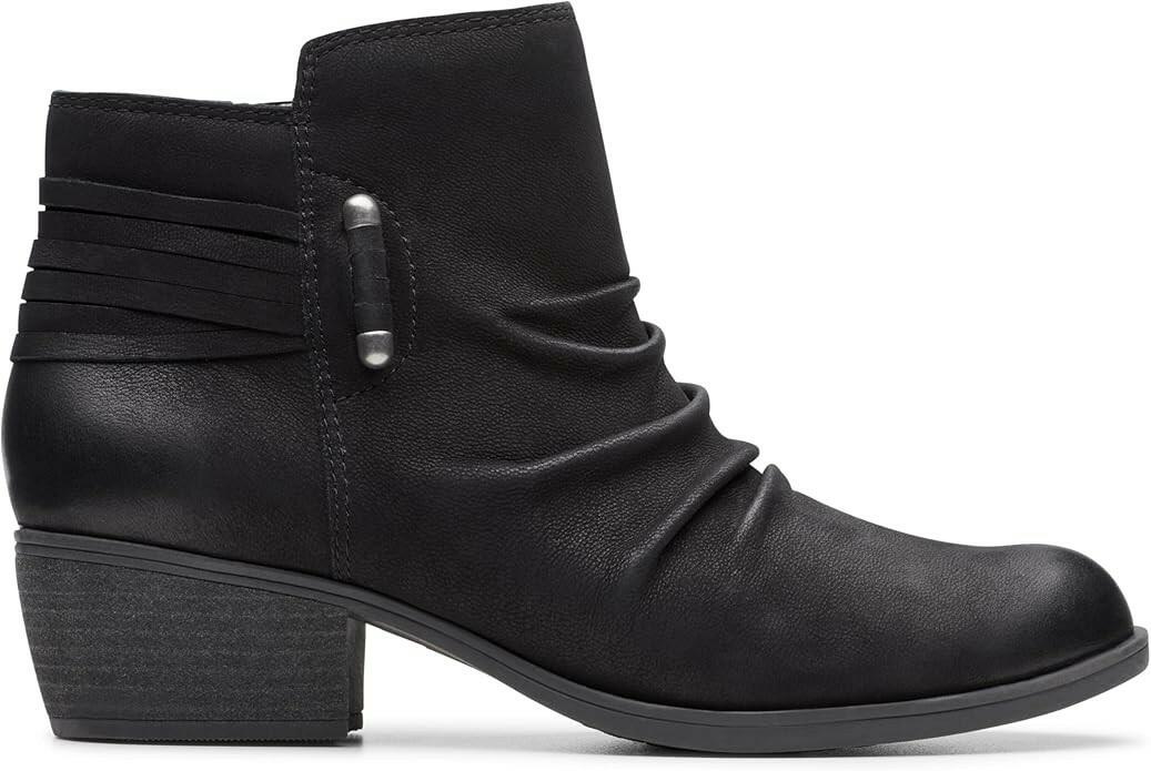 Clarks Collection Charlten Rosa Ankle Boots 10W Black Nubuck MSRP $120