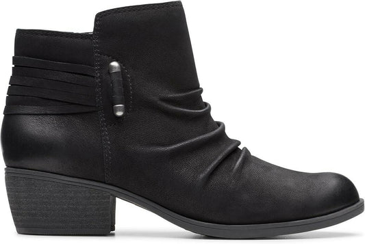 Clarks Collection Charlten Rosa Ankle Boots 10W Black Nubuck MSRP $120