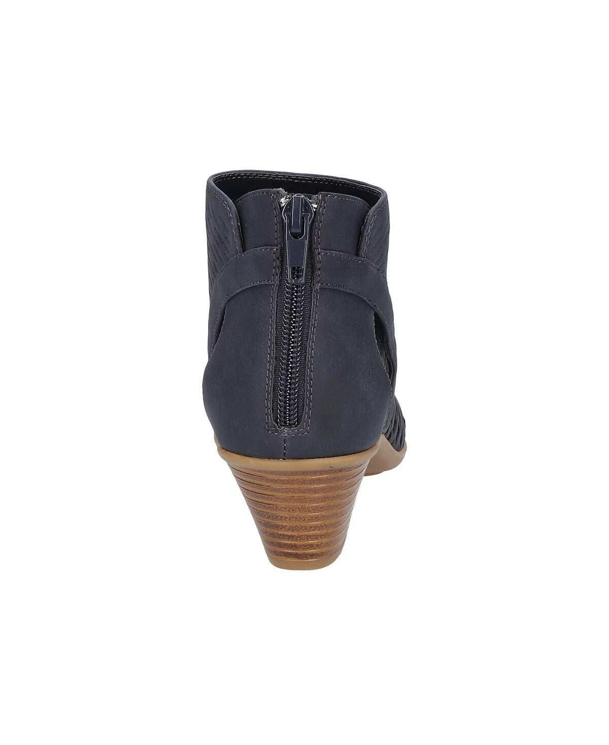 Easy Street Women's Sunrise Faux Leather Block Heel Sandals Navy 9W MSRP $65