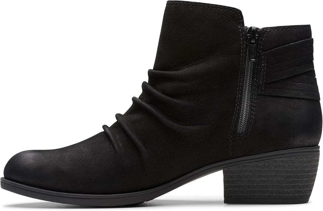 Clarks Collection Charlten Rosa Ankle Boots 10W Black Nubuck MSRP $120