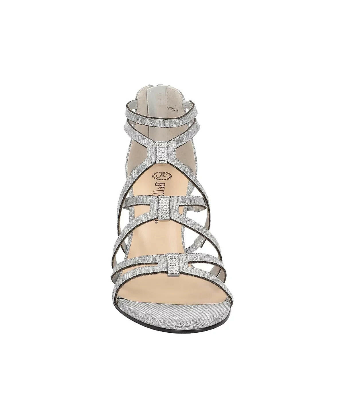 Bella Vita Womens Karlette Dress Sandals Silver 8W Stiletto Heel MSRP $85