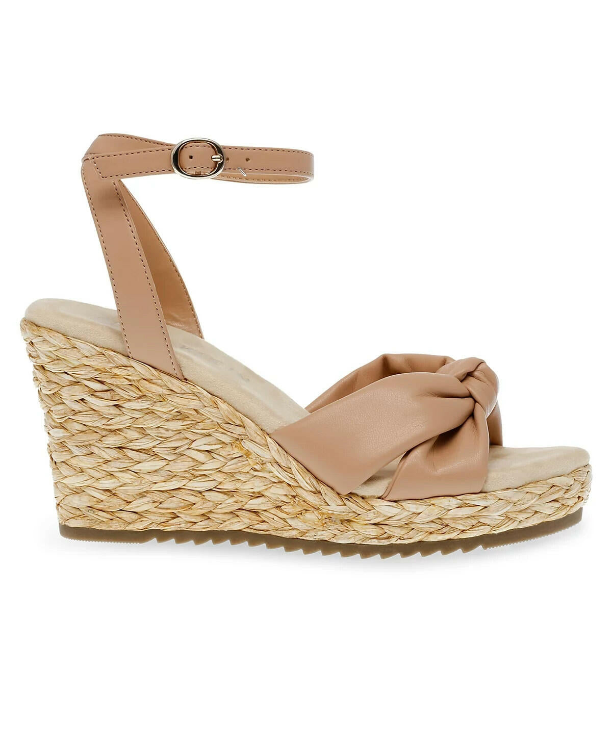 Anne Klein Womens Wheatley Espadrille Wedge Sandals Tan Nude 9 MSRP $89