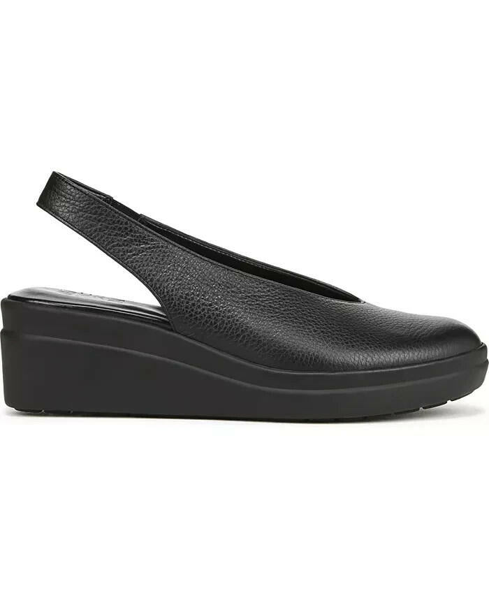 Naturalizer Womens Sutton Slingback Leather Wedges Black 8.5 New $130